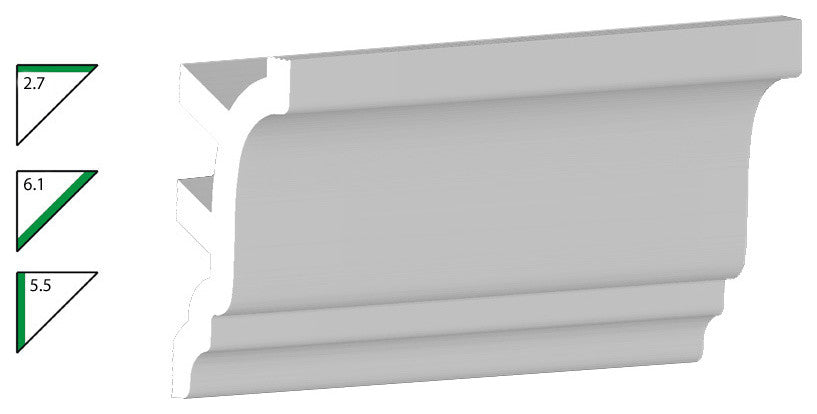 Creative Crown | 56' Of 5.5" Style 2 Foam Crown Molding 8' With Precut Corners