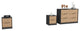 Kilgore 3 Bedroom Set, 2 Nightstands and Dresser, Black/Pine