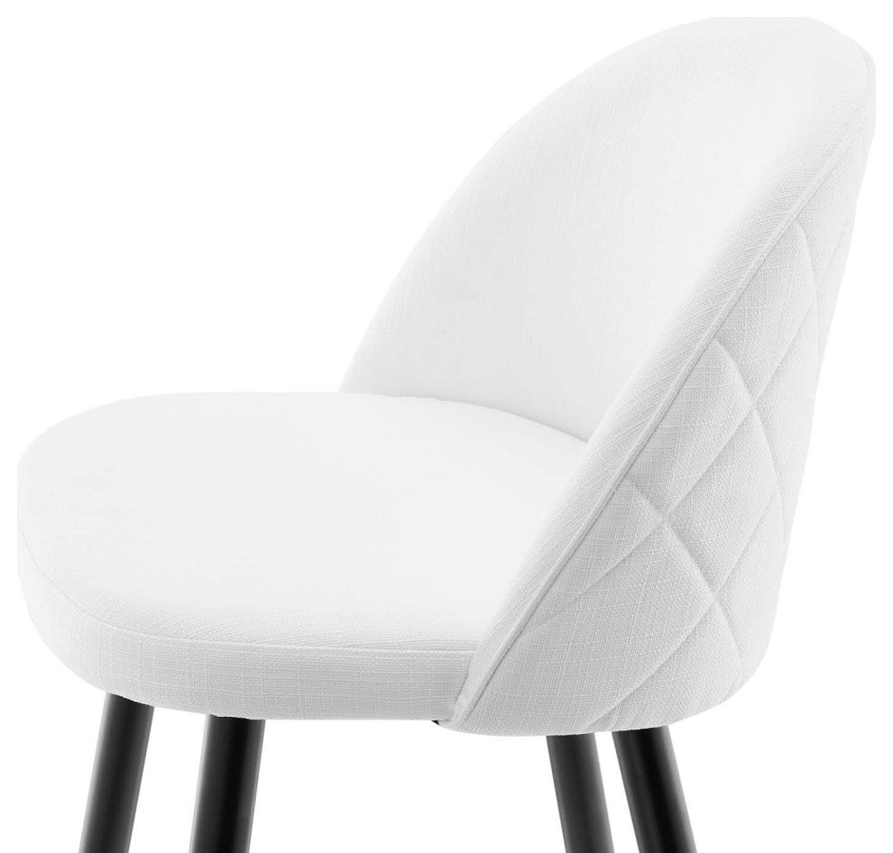 Bar Stool Chair Barstool, Set of 2, Fabric, Metal, White, Modern, Bar Pub Bistro