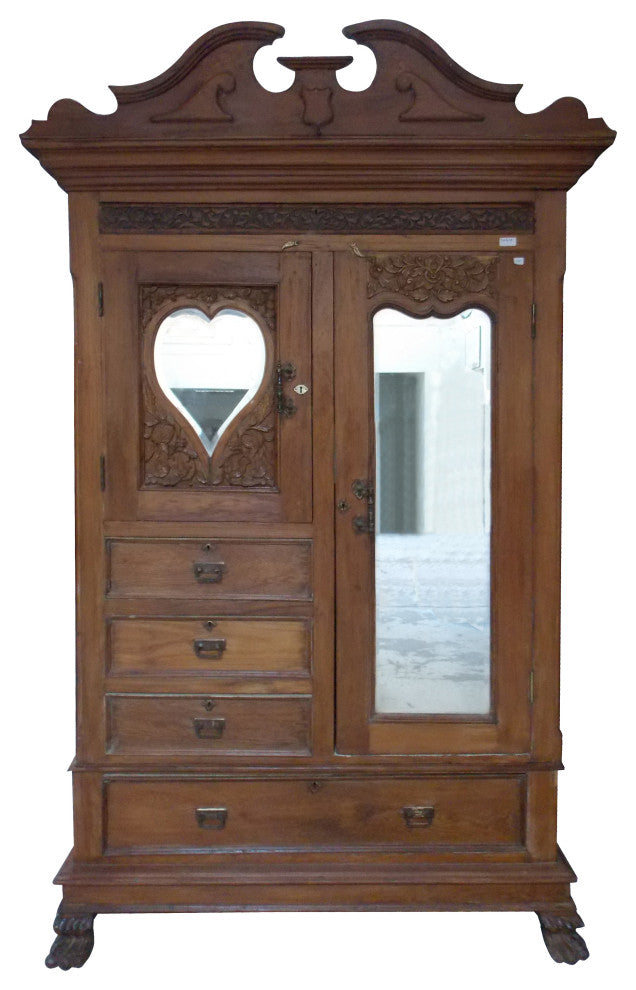 2-door 4-drawer Wood Cabinet