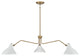 3-Light Pendant, Matte Black With Natural Brass, White With Natural Brass