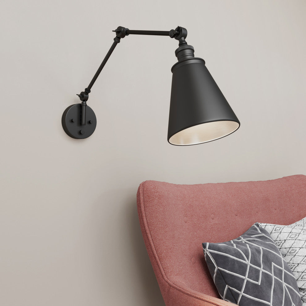 Evonne 1 Light 7.25 in. Swing Arm Wall Lamp Plug In/Wall Mount