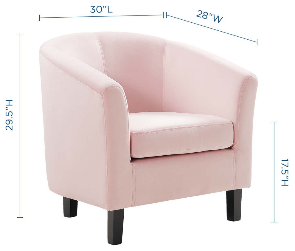 Armchair Accent Chair, Velvet, Pink, Modern, Living Lounge Hotel Hospitality