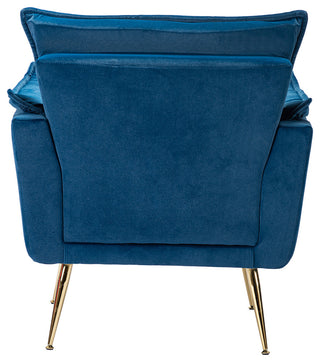 Contemporary Velvet Armchair, Navy