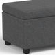 Avalon Extra Large Storage Ottoman Bench, Slate Grey