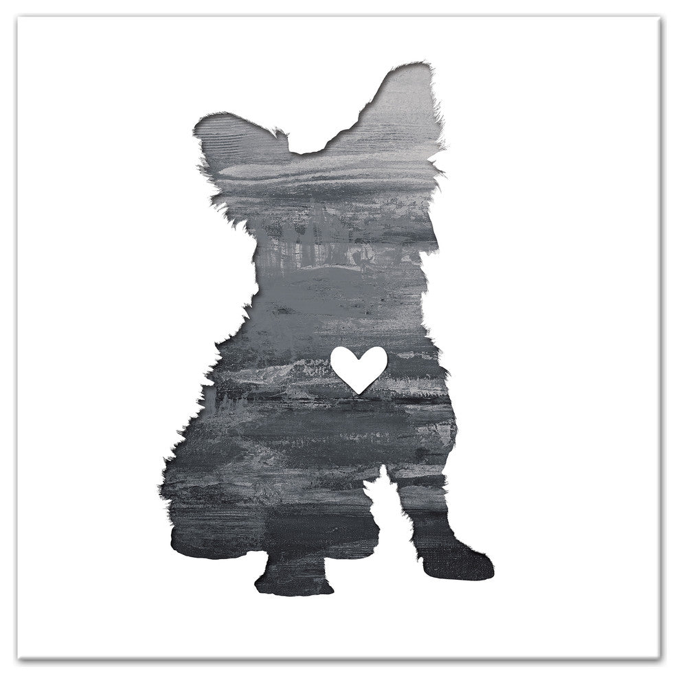 Designs Direct Creative Group Ink Silhouette Yorkie 24x24 Canvas Wall Art