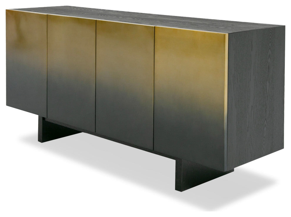 Modrest Elmira Glam Black Ash, Gradient Stainless Steel Buffet