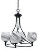 Capri 4-Light Chandelier, Matte Black/Onyx Swirl