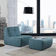 Modern Contemporary Living Room 2-Piece SetArmchair and Ottoman Set Blue