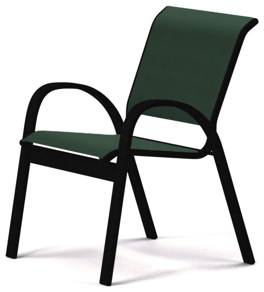 Aruba II Sling Cafe Chair, Textured Black, Forest Green