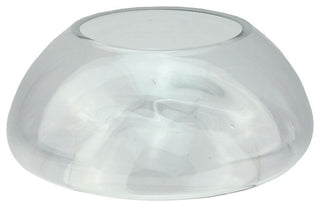 9" Transparent Glass Pillar Candle Holder With Concave Interior