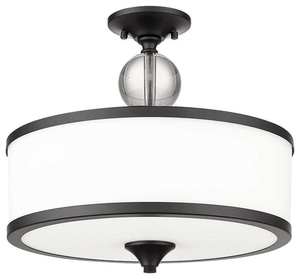 Zlite 307SF-MB 3-Light Semi Flush Mount, Etched White