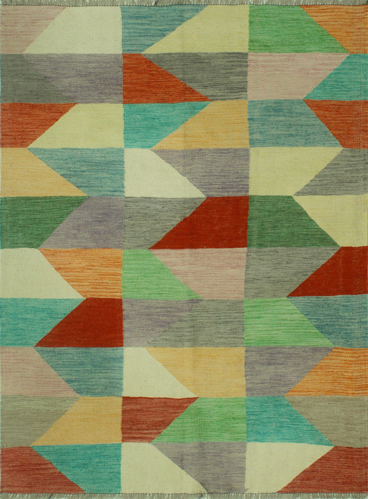 Winchester Kilim Jemima Rusty-Red/Ivory Rug, 5'0x6'6