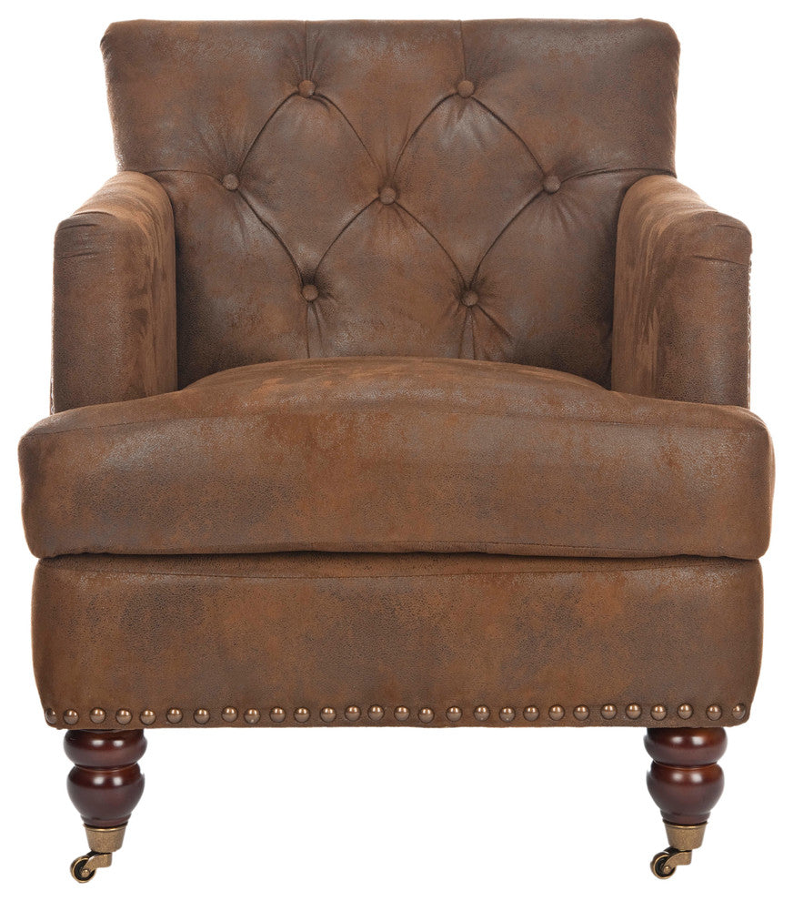Safavieh Colin Tufted Club Chair, Brown Polyester