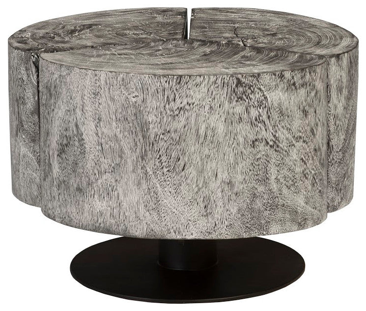 Clover Coffee Table, Chamcha Wood, Gray Stone
