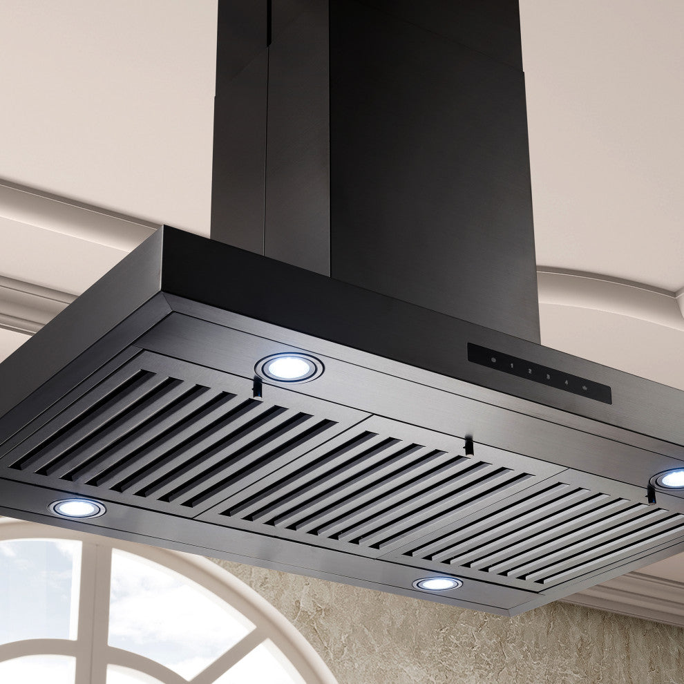 ZLINE 30" Island Mount Range Hood in Black Stainless Steel (BSKE2iN-30)