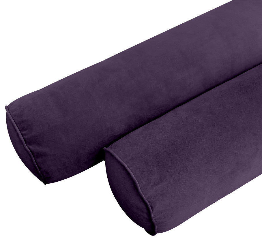 STYLE V2 Twin Velvet Pipe Trim Indoor Daybed Bolster Pillow |COVER ONLY| AD339