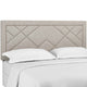 Reese Nailhead Full / Queen Upholstered Linen Fabric Headboard Beige