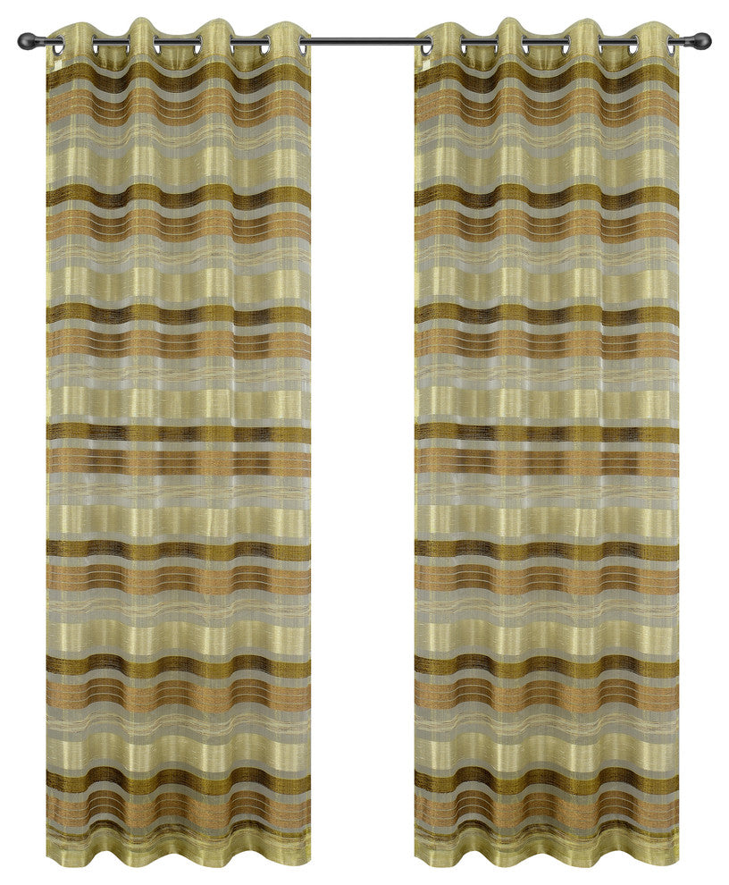 Becca Drapery Curtain Panels with Grommets, Green
