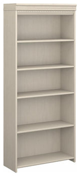 Bush Furniture Fairview Tall 5 Shelf Bookcase in Antique White
