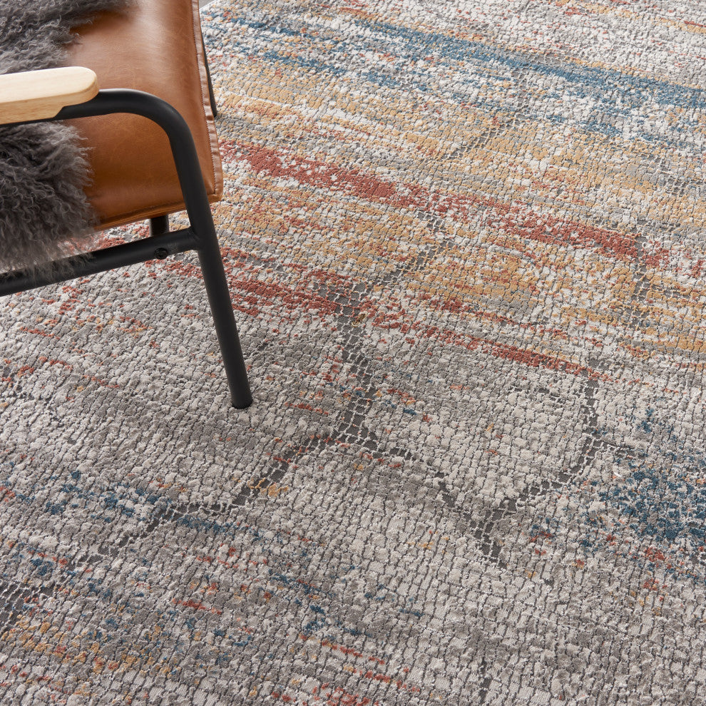 Nourison Rustic Textures 7'10" Round Multicolor Modern Indoor Area Rug