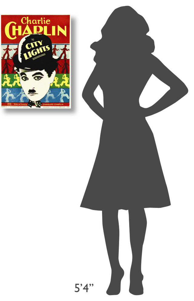 "Charlie Chaplin - City Lights, 1931" Canvas Giclee, 17"x22"