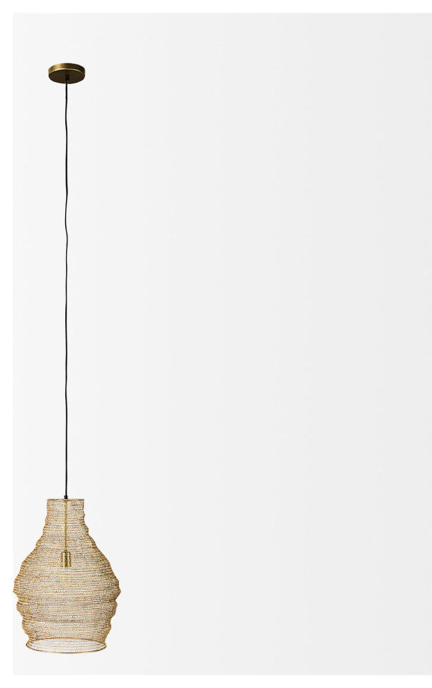 Halycon Gold Mesh & Iron Pendant Light