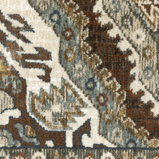 Emilia Traditional Panel Medallion Rust/ Blue Area Rug 3'10" x 5'5"