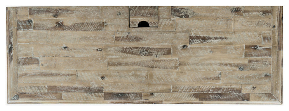 Rustic Shores Coastal Style Distressed Acacia USB Charging Desk - Grey Wash