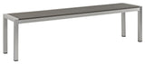 Modway Shore outdoor Patio Aluminum Bench, Silver Gray