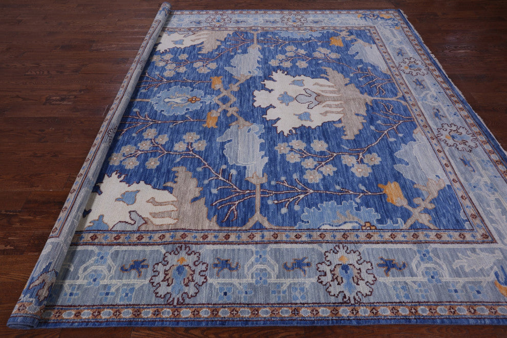 10' Square Turkish Oushak Hand-Knotted Wool Rug - Q13555