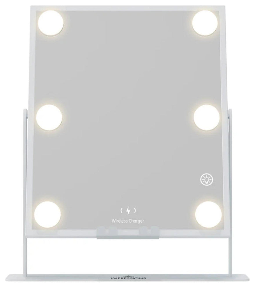 Hollywood Tri-Tone LED Modern Makeup Mirror, White