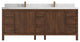 Elizabeth 84 Double Sink Bath Vanity in Dark Walnut Teak 2" Calacatta Laza