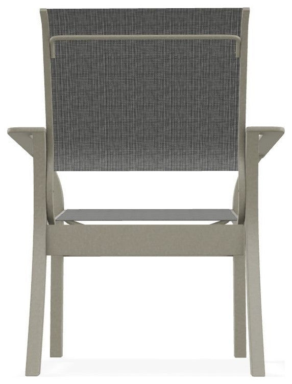 Leeward Sling Stackable Outdoor Dining Chair, Anchor/Storm