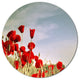 Flourishing Red Poppies, Flower Large Disc Metal Wall Art, 23"