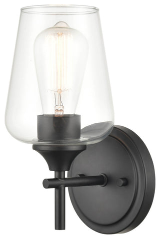 Ashford Collection 1 Light 5 in. Matte Black Bathroom Wall Sconce