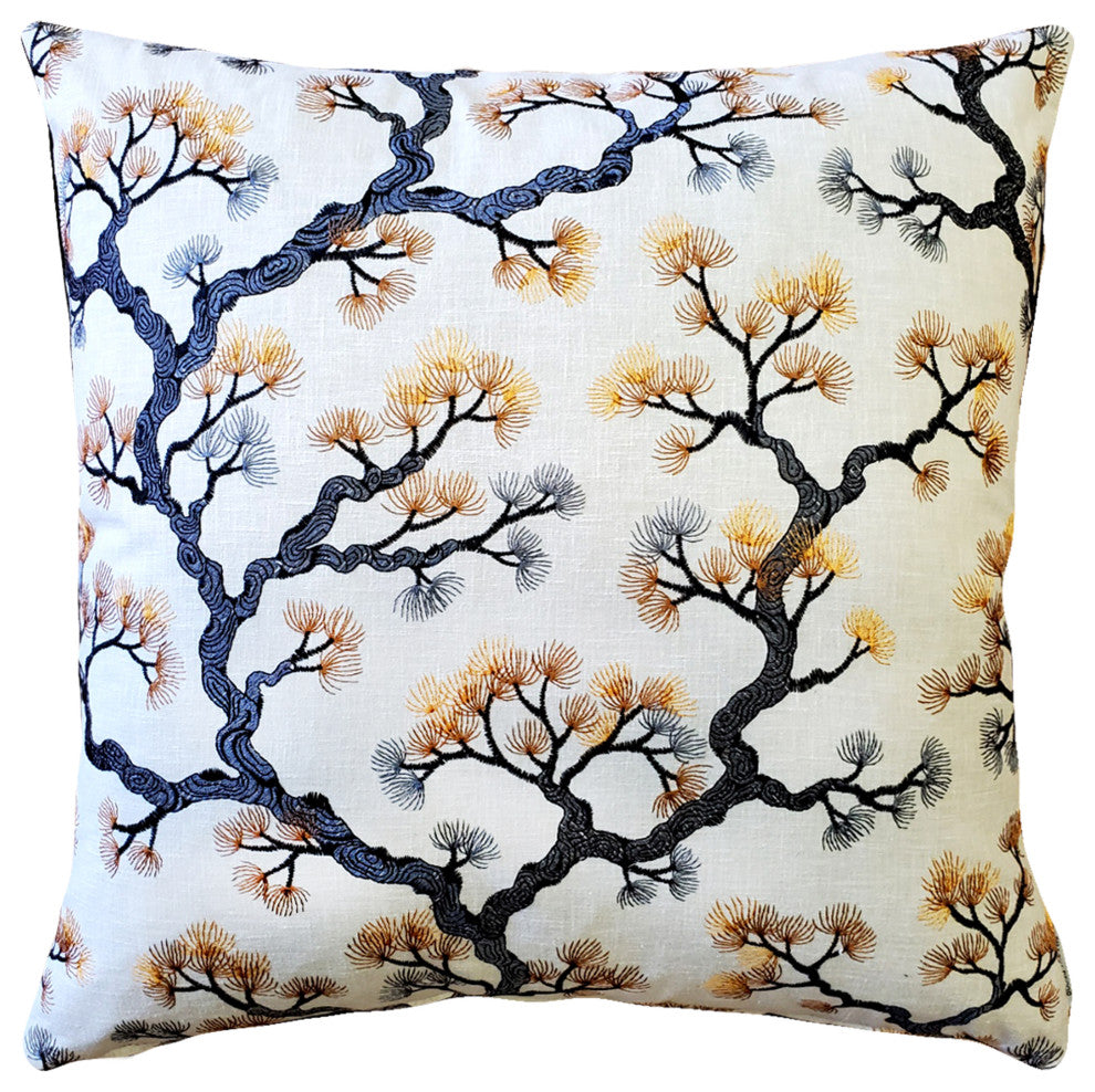 Bonsai Pine Onyx Amber Throw Pillow 19x19, with Polyfill Insert