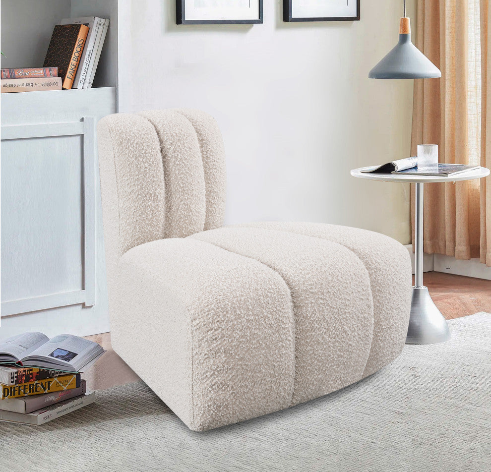 Arc Upholstered Modular Component, Cream, 1-Piece: Reverse Corner, Boucle Fabric