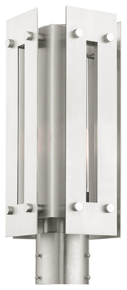 Livex Lighting Utrecht 1 Light Brushed Nickel Medium Outdoor Post Top Lantern