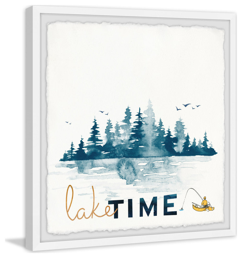 "I'm on Lake Time" Framed Painting Print, 12x12