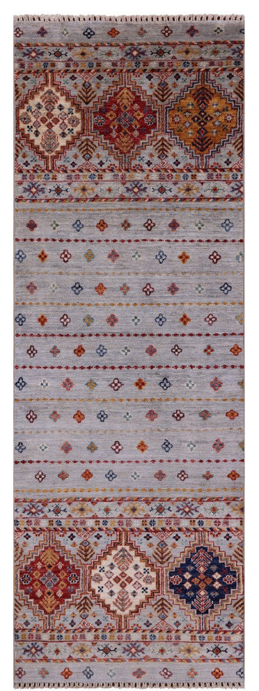 2' 5" X 6' 10" Runner Super Kazak Khorjin Hand Knotted Wool Rug Q10837