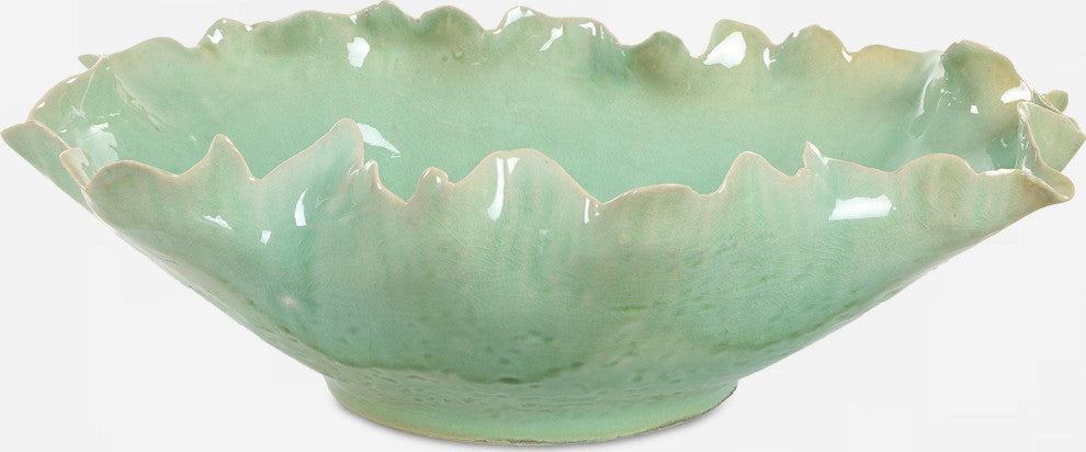 Uttermost 18226 Lila 17-1/4"W Ceramic Decorative Bowl - Green