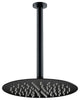 Avignon Round Matte Black Shower Head Single Handle Shower Set, 8"