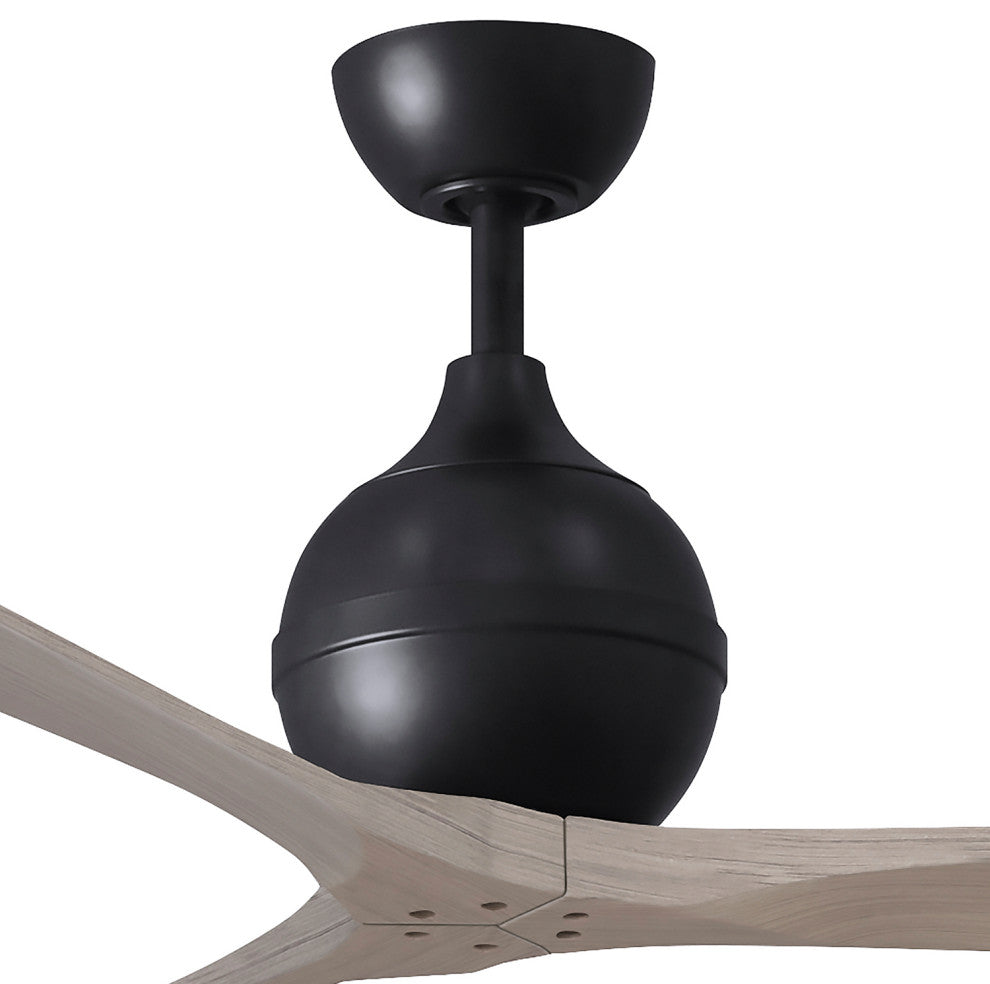 Irene-3 Paddle Fan, Matte Black, 60", Gray Ash Blades