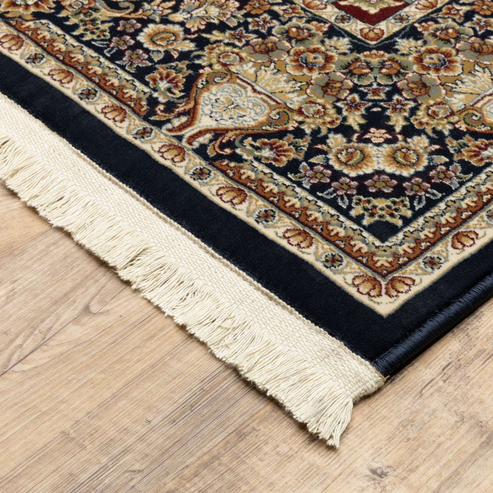 Mackenzie Medallion Star Indoor/Outdoor Area Rug, Navy, 2'3"x10'