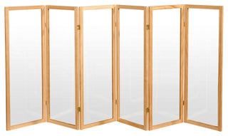 4' Tall Clear Screen, Natural, 6 Panels or More