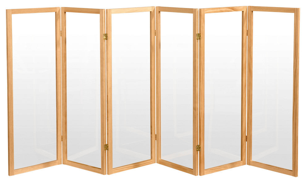 4' Tall Clear Screen, Natural, 6 Panels or More