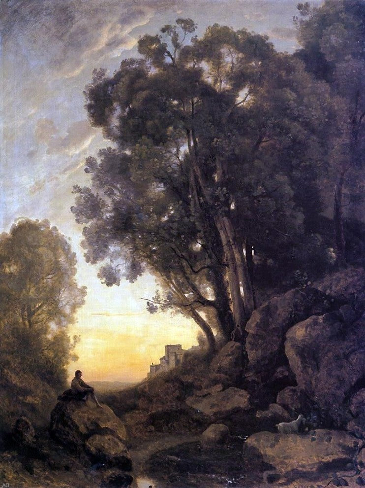 Jean-Baptiste-Camille Corot The Italian Goatherd Evening Wall Decal