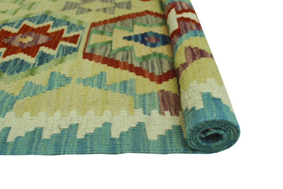 Sangat Kilim Zoya Gold/Ivory Rug, 3'4x4'11