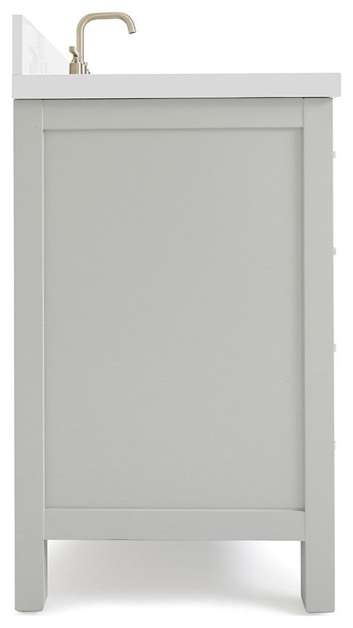ARIEL Cambridge 43" Rectangle Sink Bathroom Vanity Grey With Quartz Top